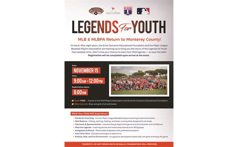 Legends for Youth Baseball Clinic